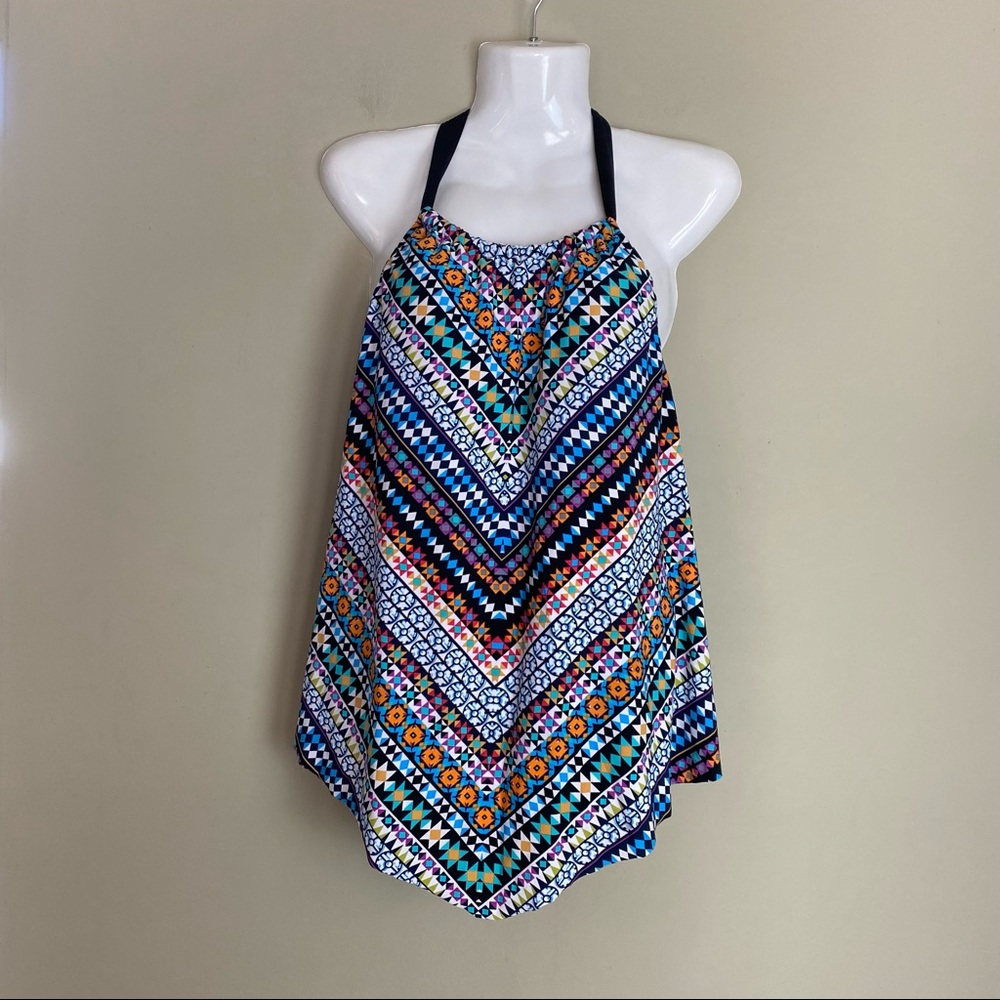 Aqua Green Colorful Tankini Top Size Small